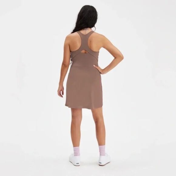 Girlfriend Collective Lola V-Neck Dress Fog 5X - Picture 8 of 16